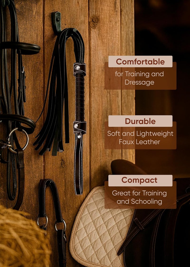 Riding Crop for Horses 17", Faux Leather Whip 32" Horse Whip for Training - Equestrian Set - Image 3